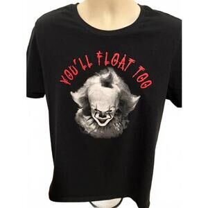 IT YOU'LL FLOAT TOO MENS LARGE T SHIRT CLOWN‎ HALLOWEN